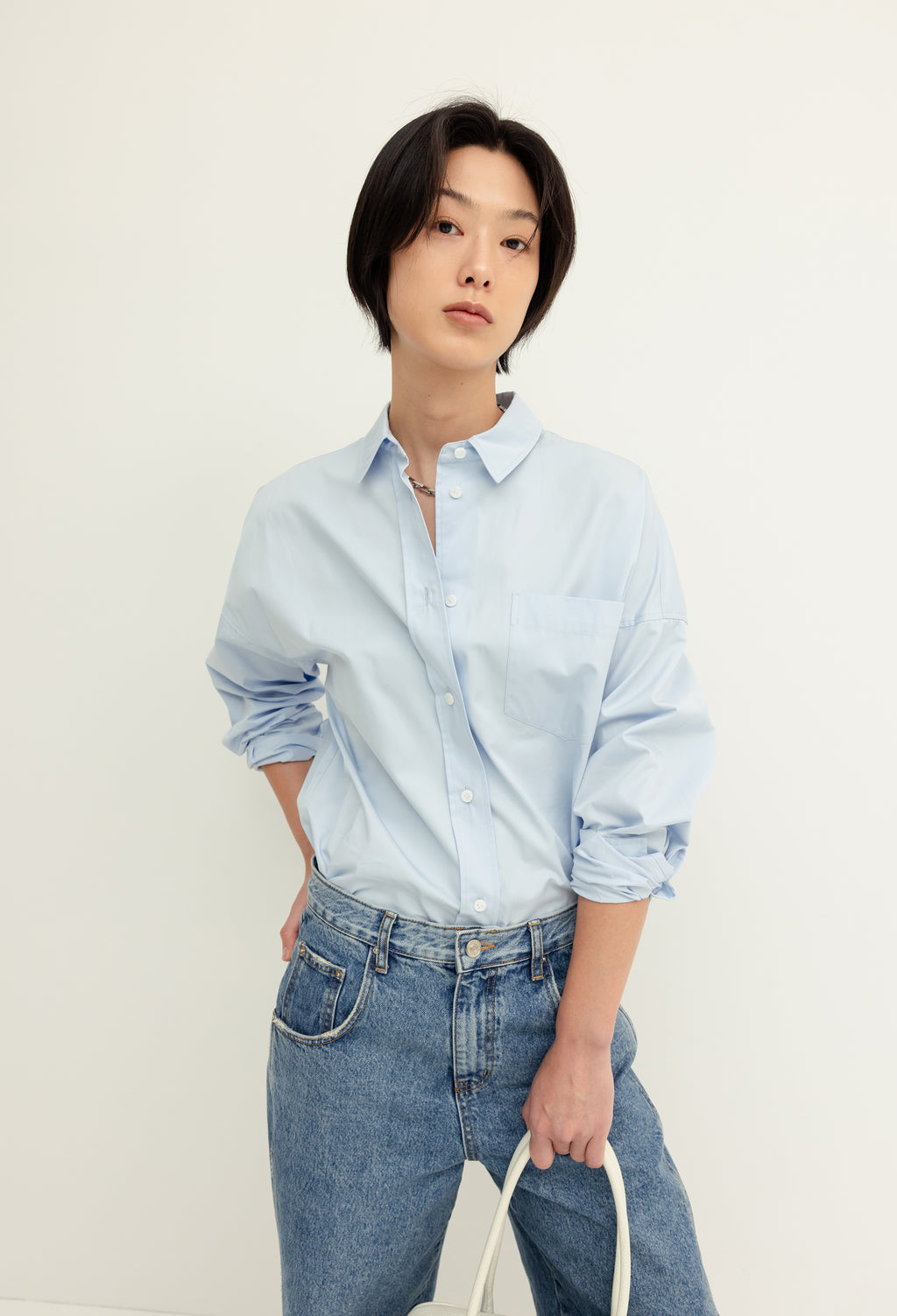 [리퍼브] 보이 박스 셔츠 라이트블루