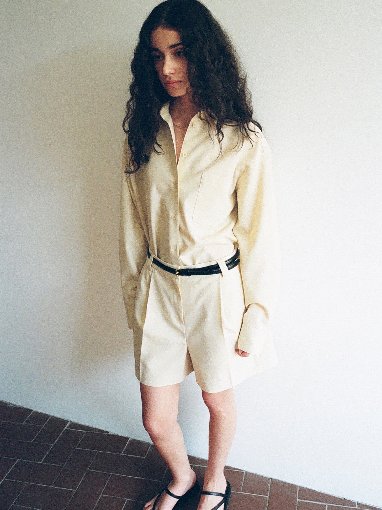 Clear Wool Shorts Butter
