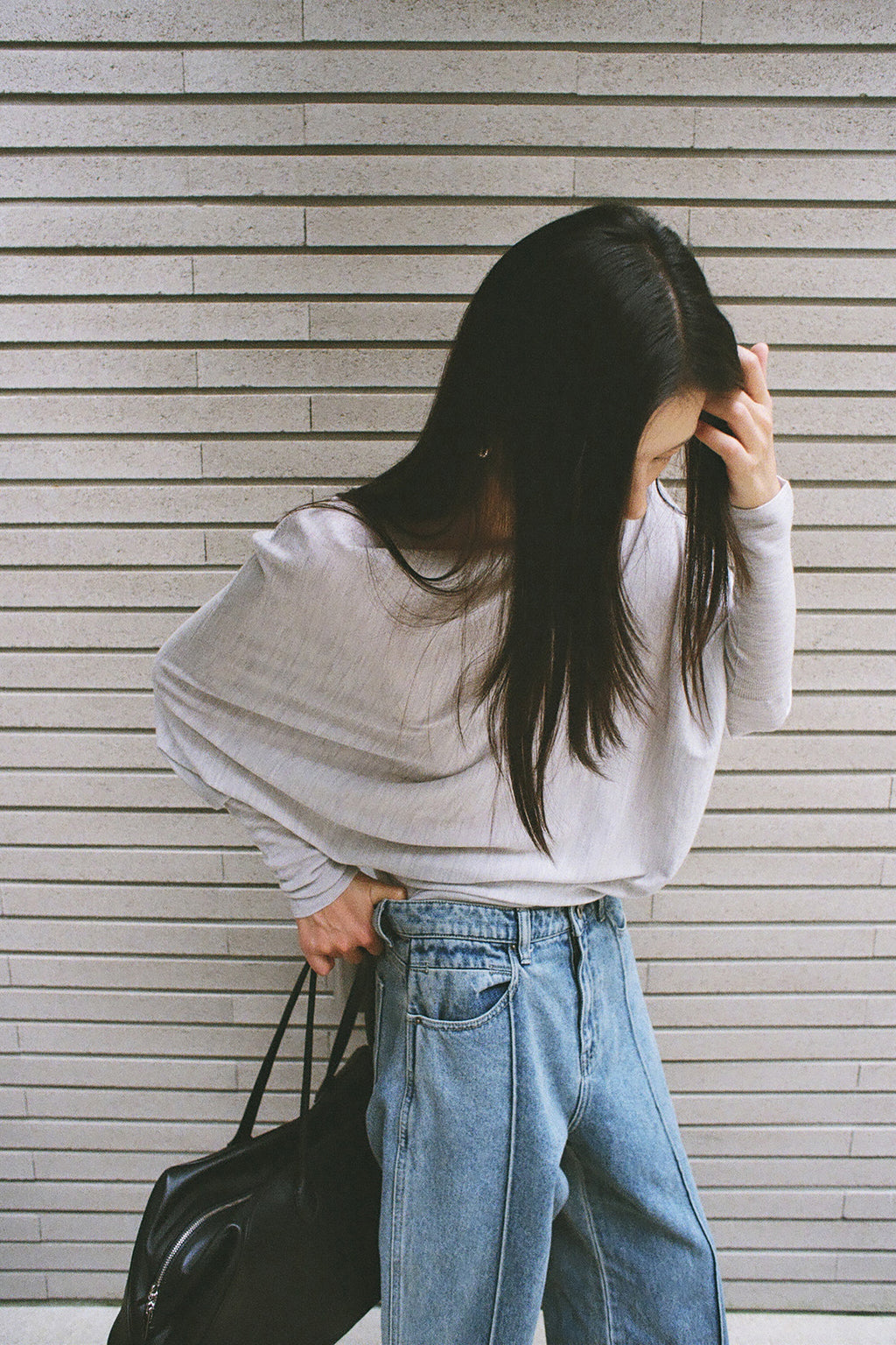 Washable 100% Wool Pullover Light Gray