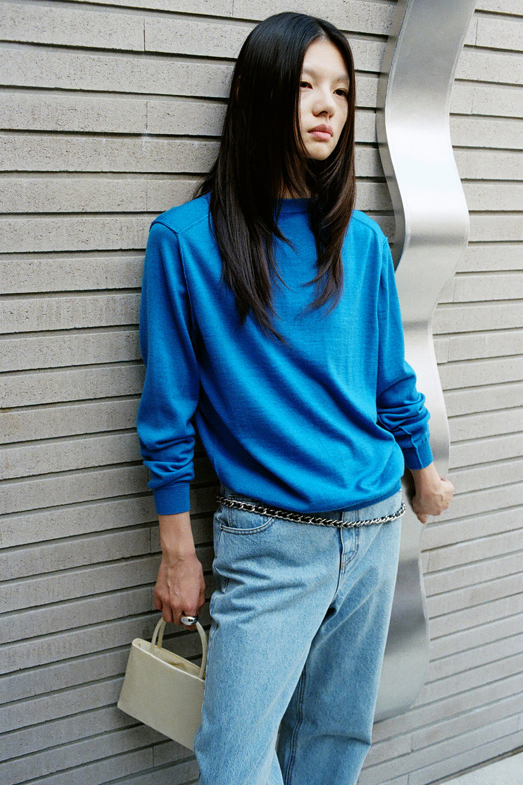 Washable 100% Wool Detail Cardigan Aqua Blue