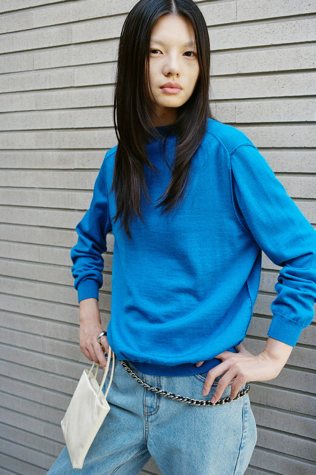 Washable 100% Wool Detail Cardigan Aqua Blue