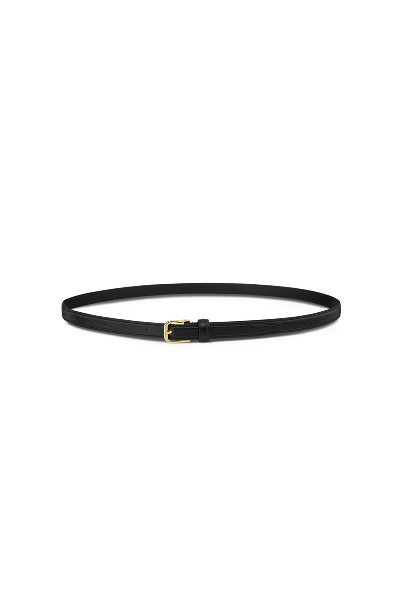 Circle Buckle Belt Black Gold