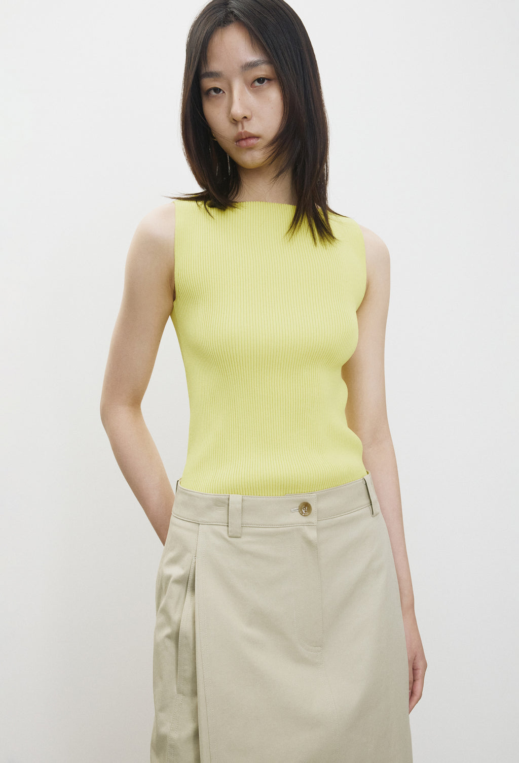 High-density Knit Top Yellow