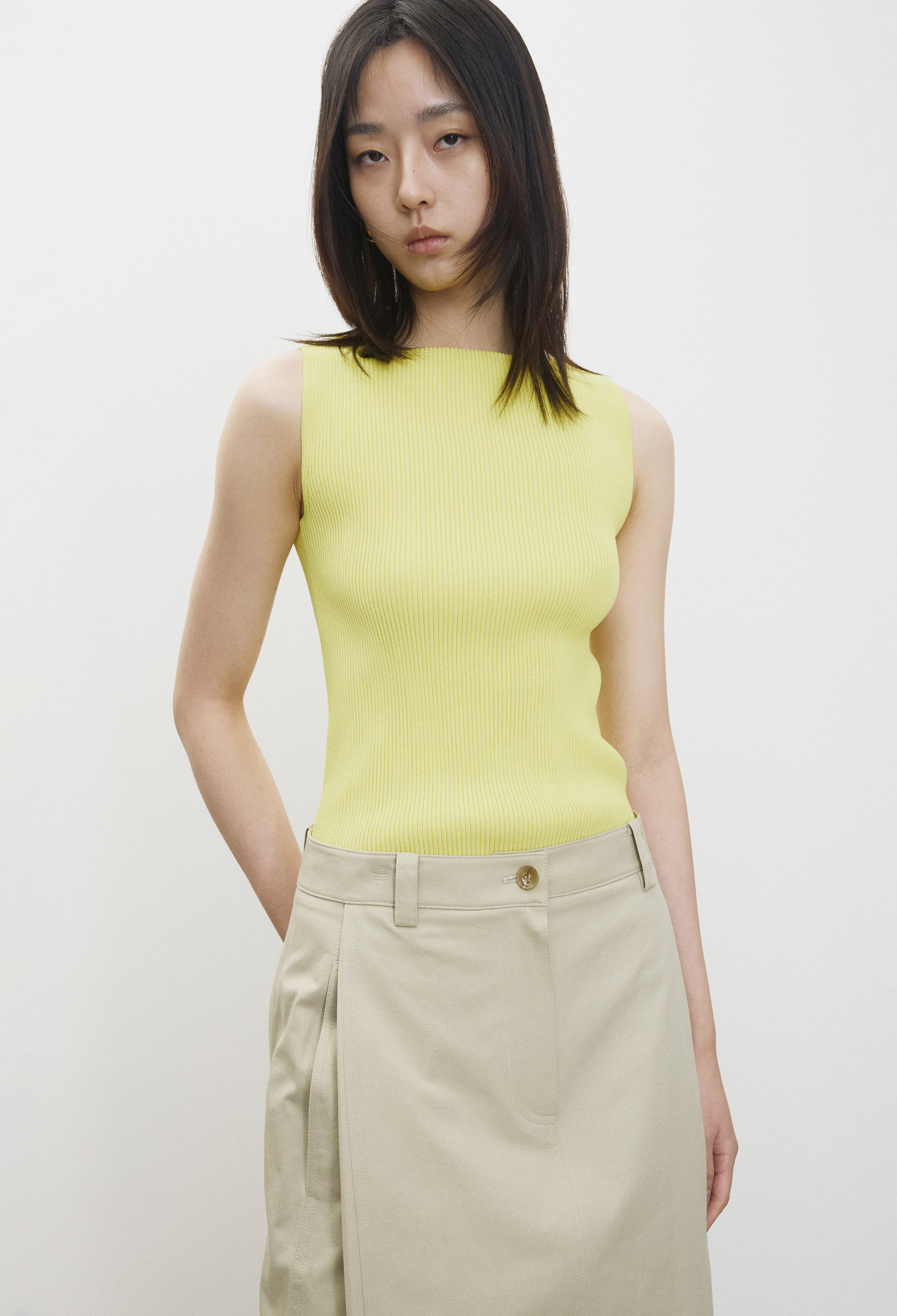 High-density Knit Top Yellow