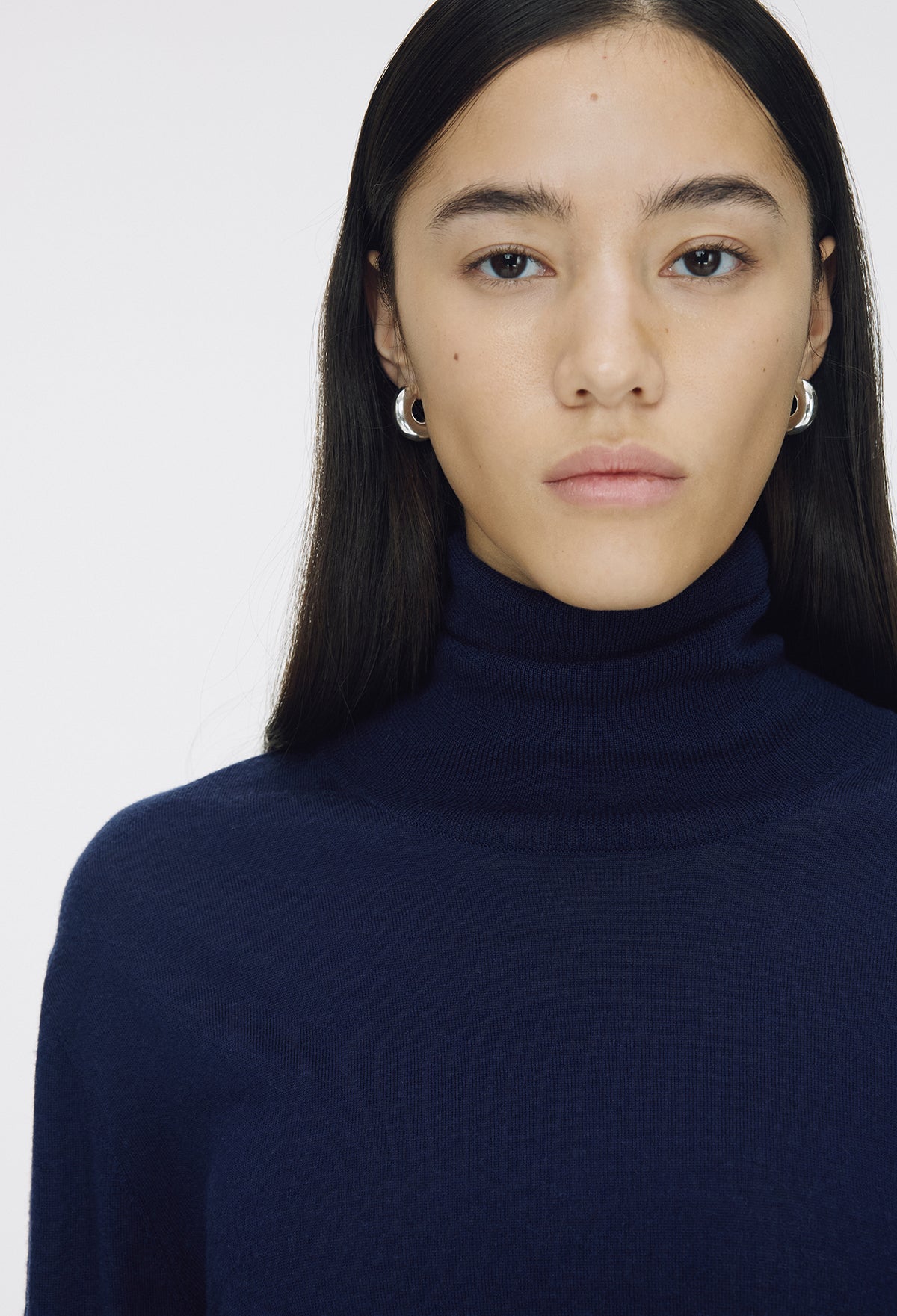 Washable Wool 100 Polar Knit Navy