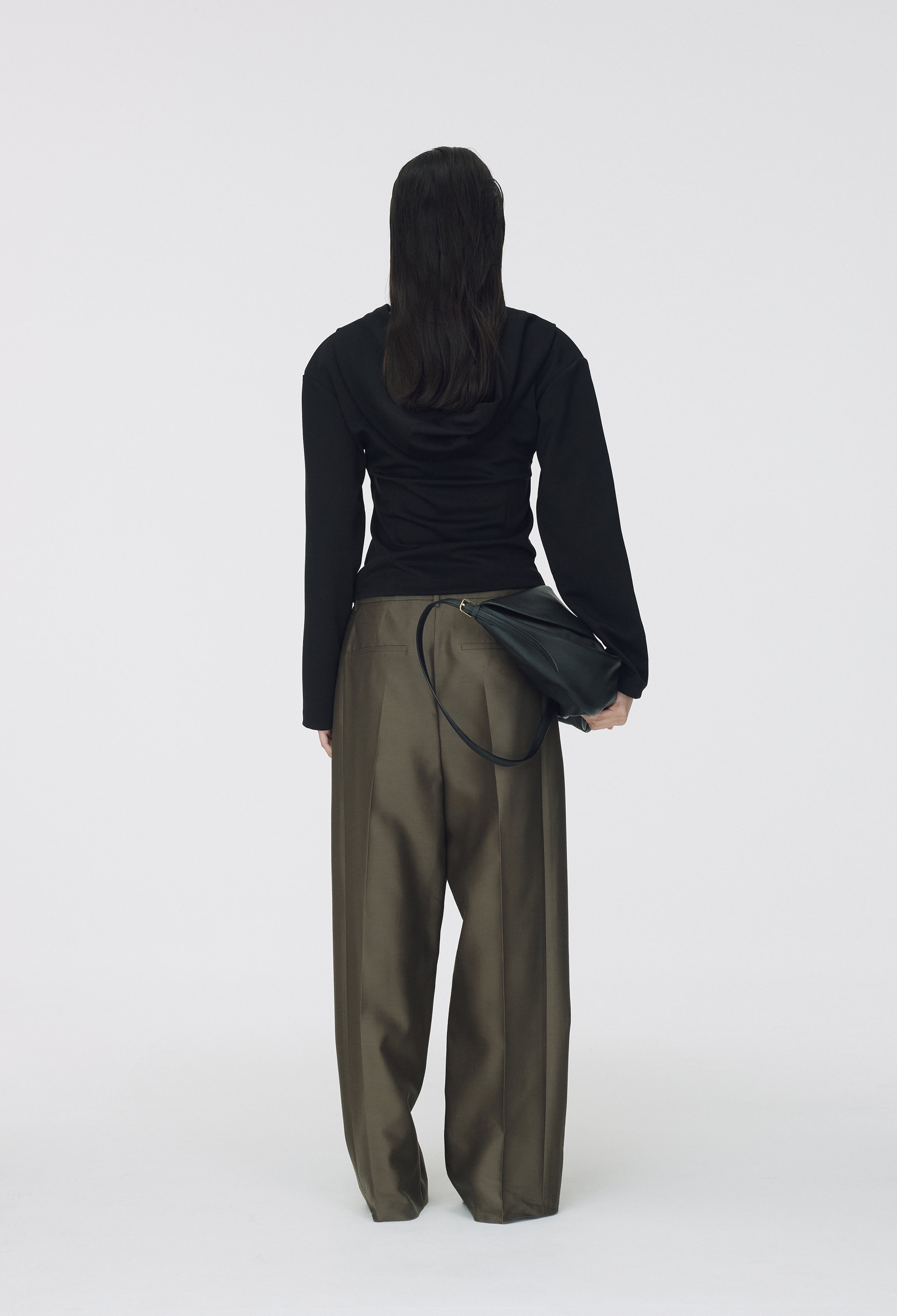 Draped Hooded Top