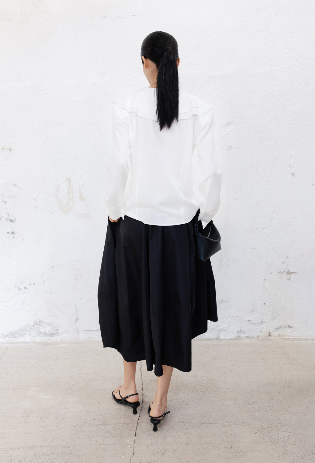 Ruffled shirt blouse