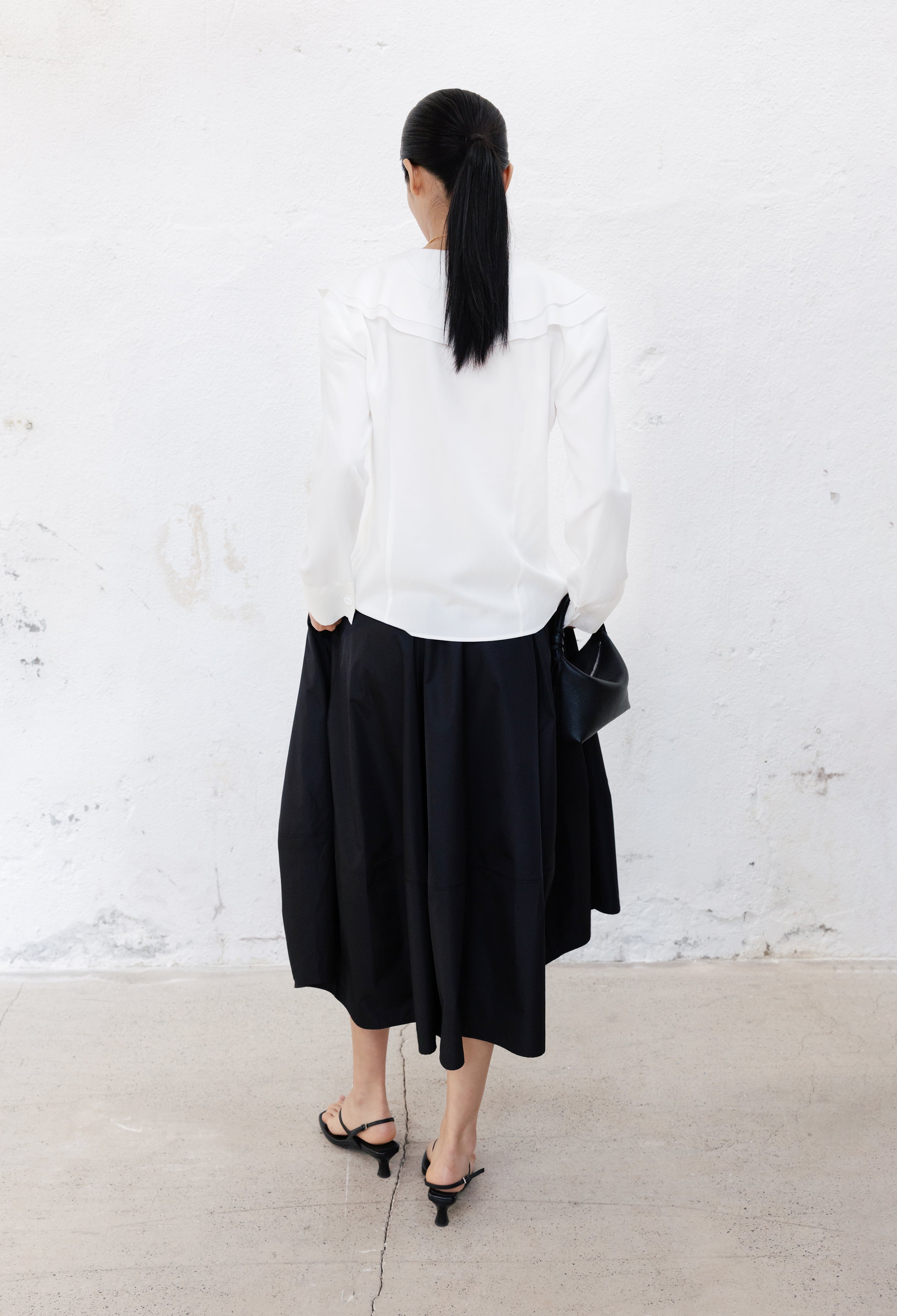 Ruffled shirt blouse