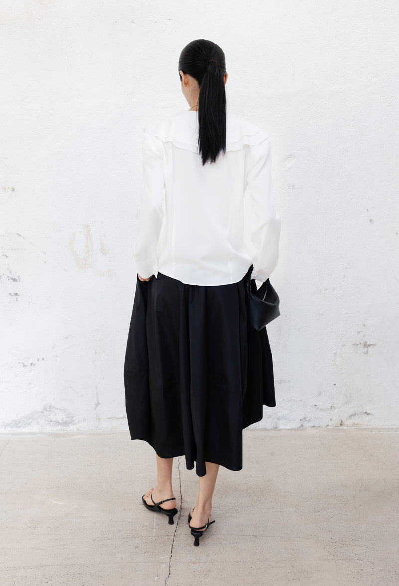 Ruffled shirt blouse