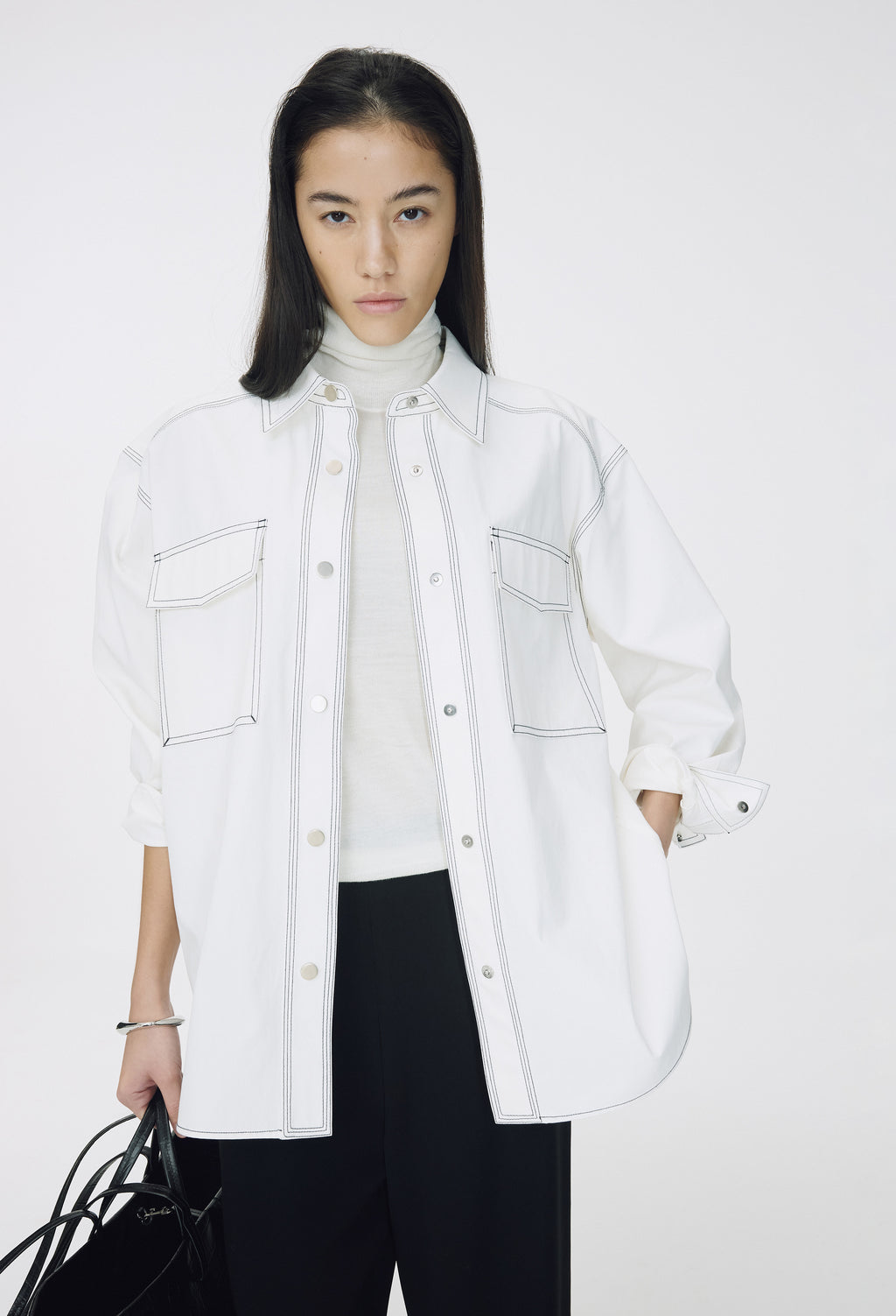 Stitch Pocket Shirt White