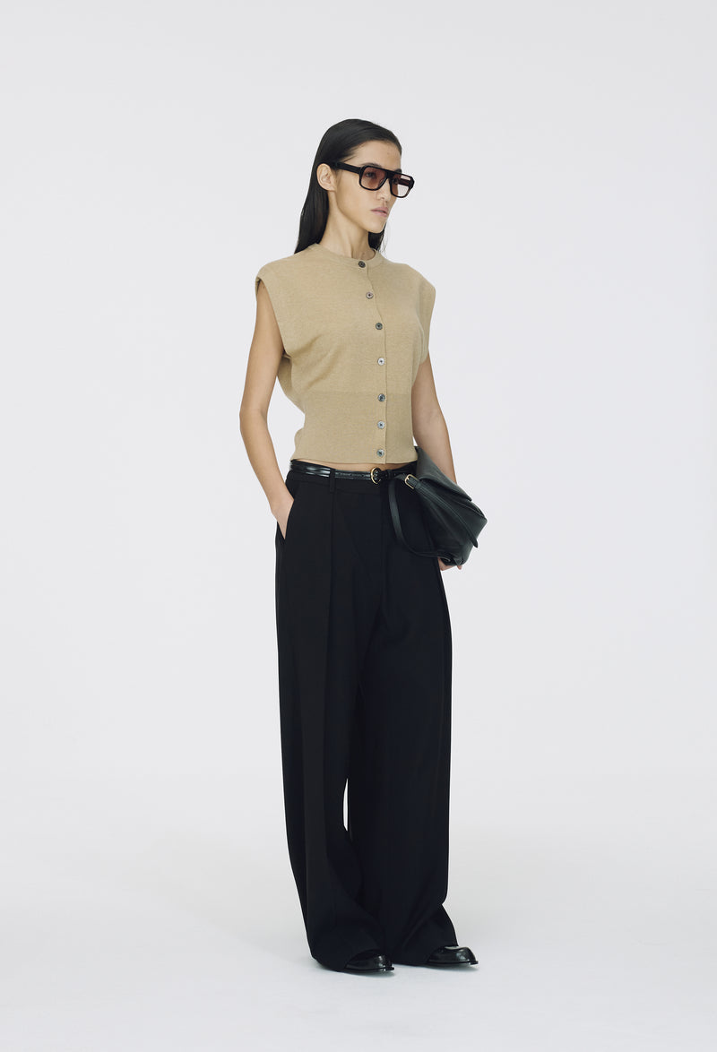 Circle Buckle Belt Black Gold