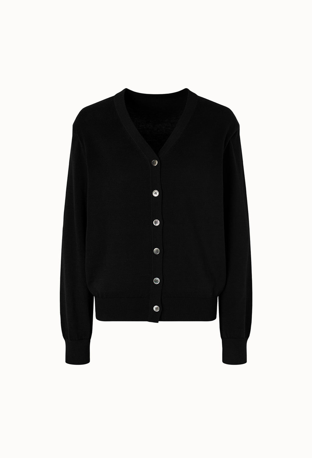 Silk Blend Padded Cardigan Black