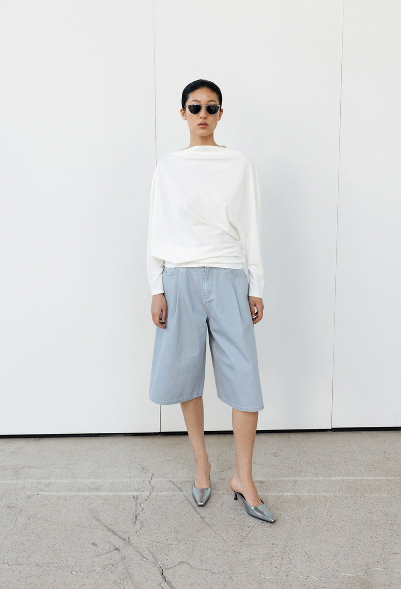 Sleeve Open Mule Silver