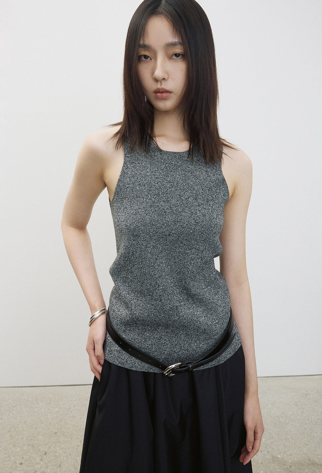 Washable Wool Cotton Curved Top Melan Black