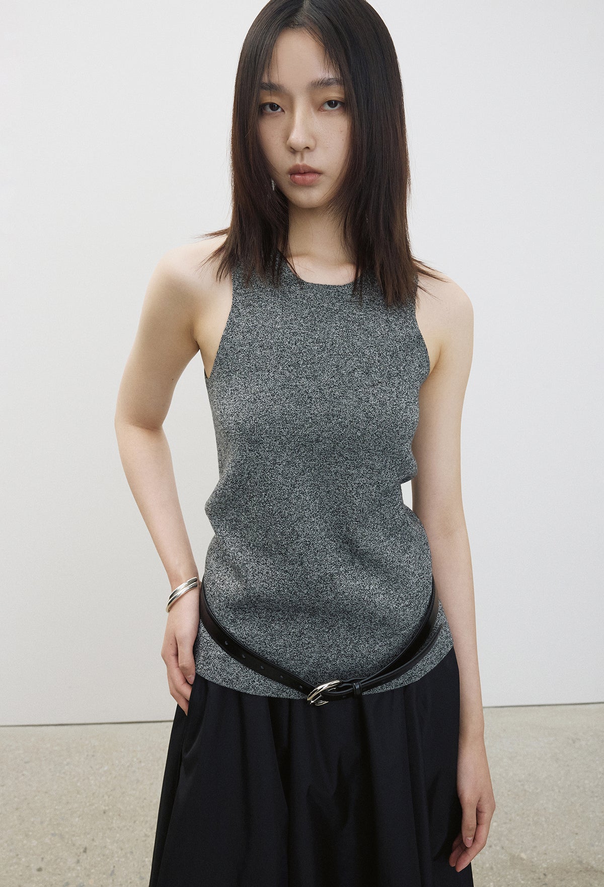 Washable Wool Cotton Curved Top Melan Black