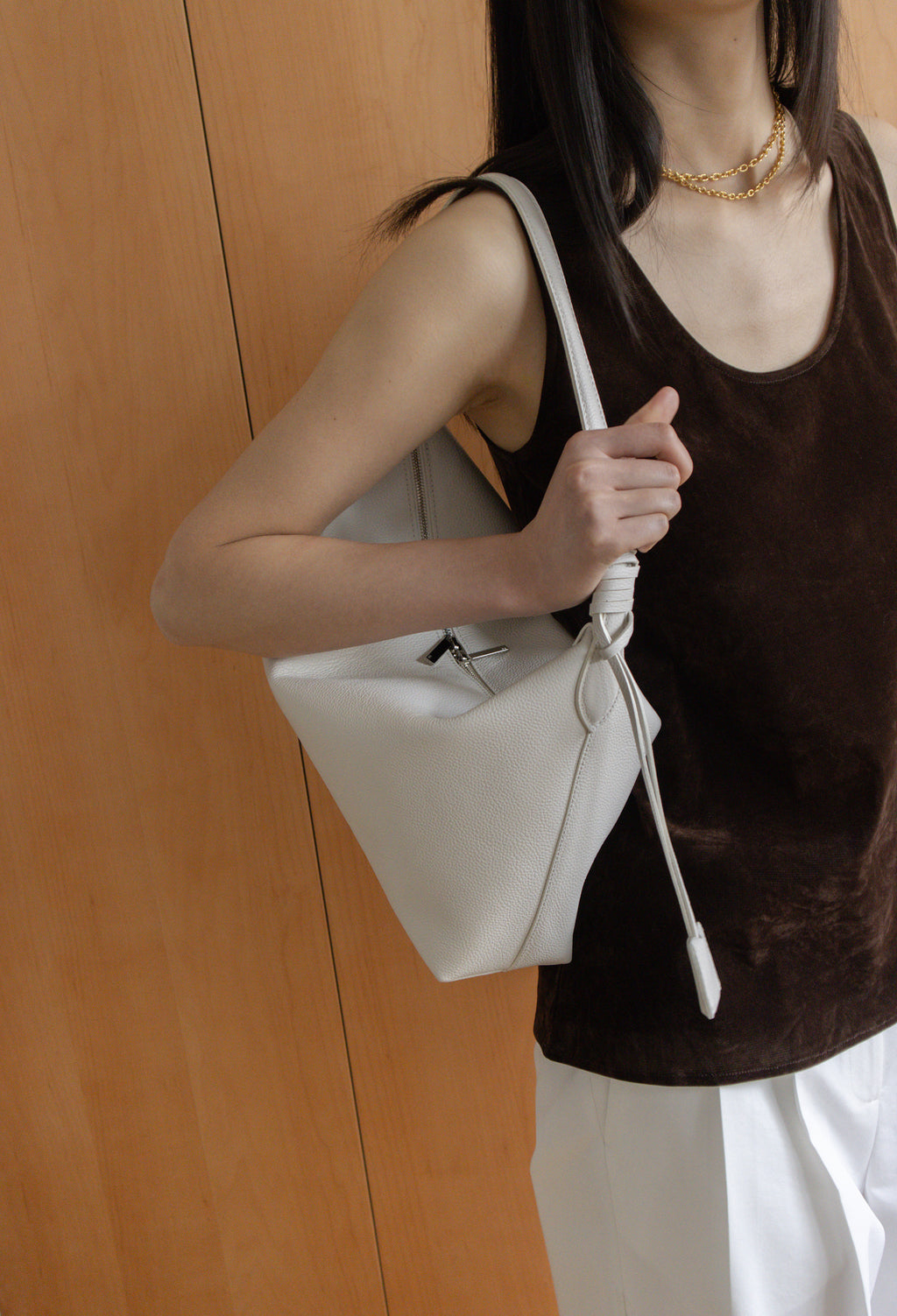 Velour Sleeveless Top Brown