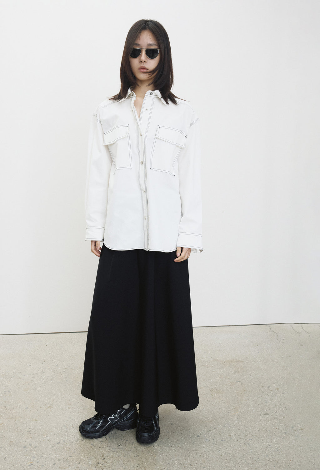 Stitch Pocket Shirt White