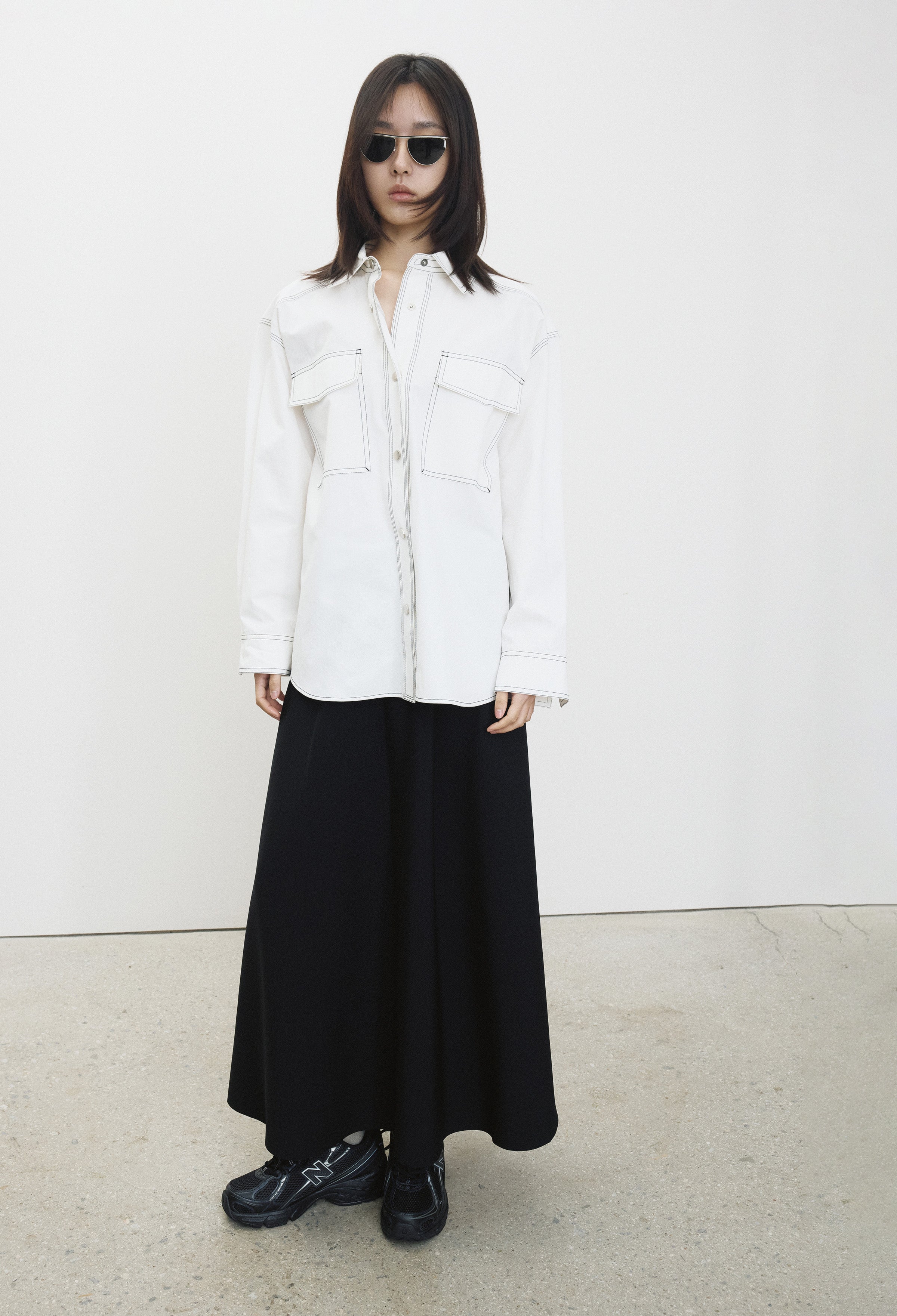 Stitch Pocket Shirt White