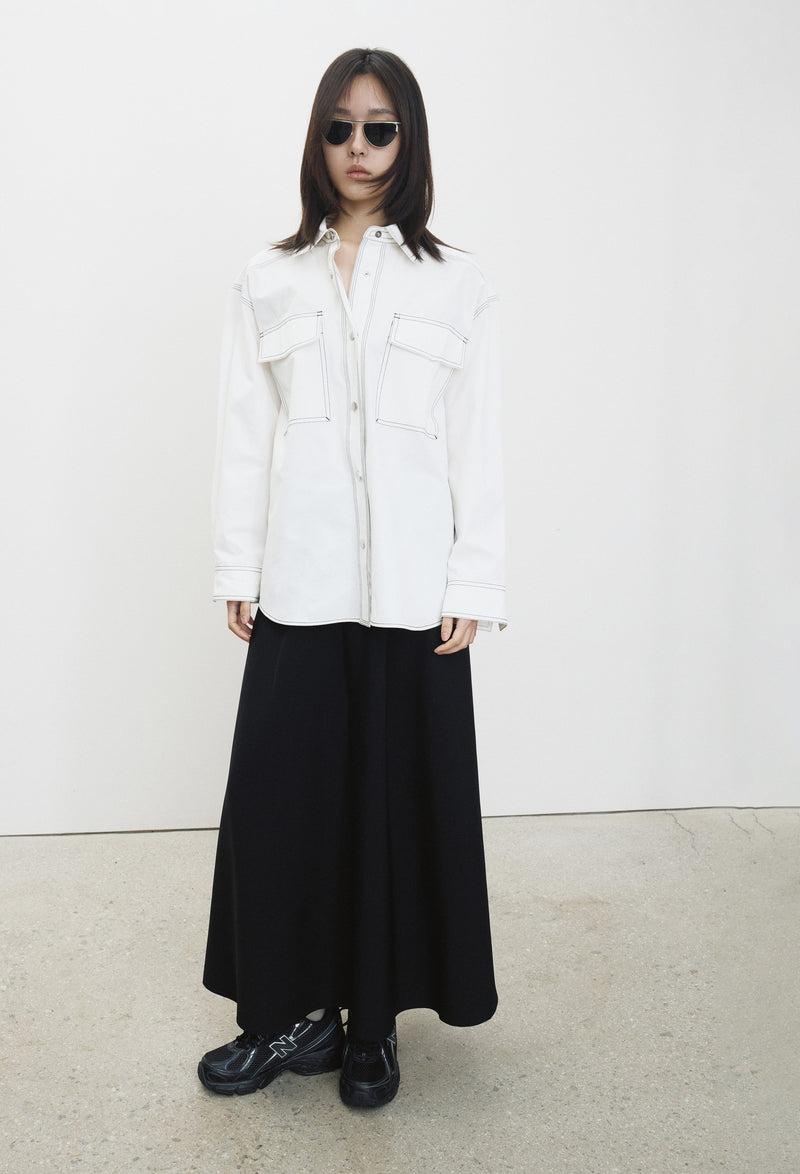 Stitch Pocket Shirt White