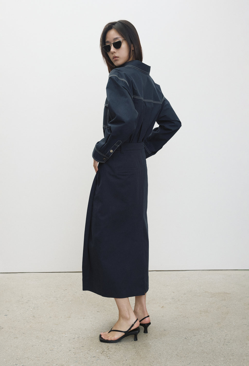 Stitch Pocket Shirt Navy