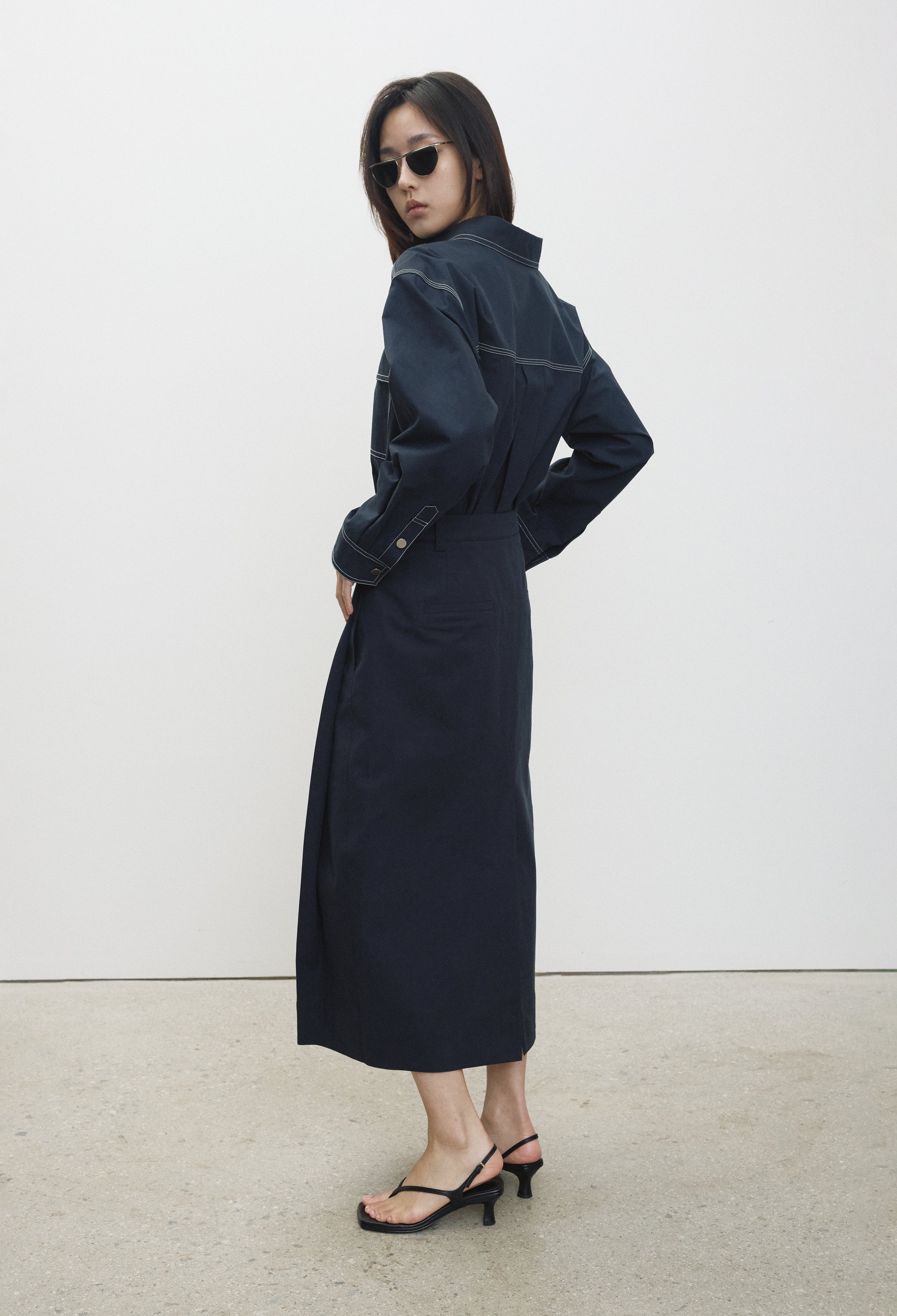 Stitch Pocket Shirt Navy