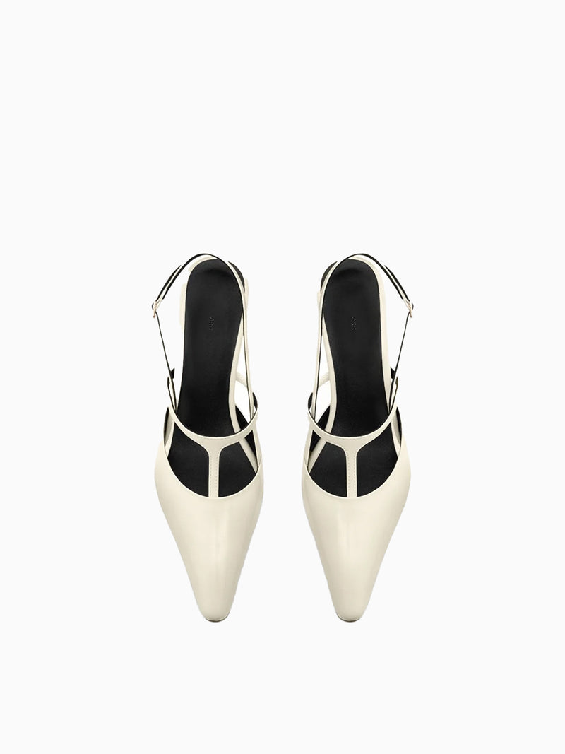 T-Strap Slingback Ivory