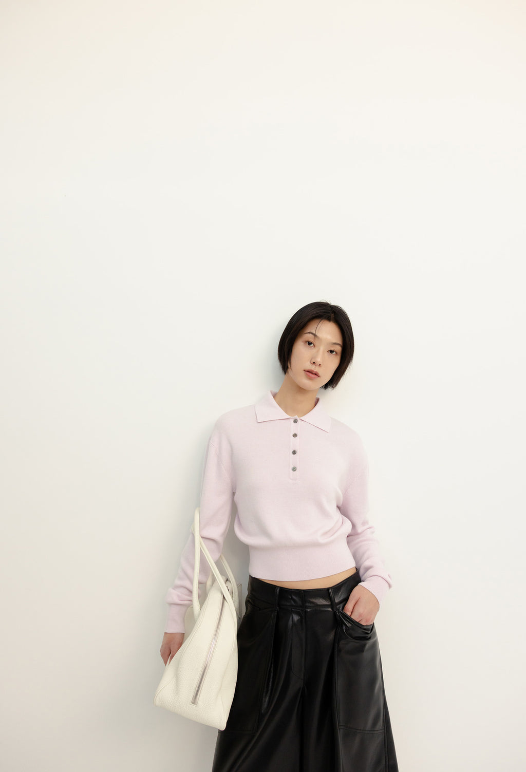 레더 버뮤다 팬츠 블랙