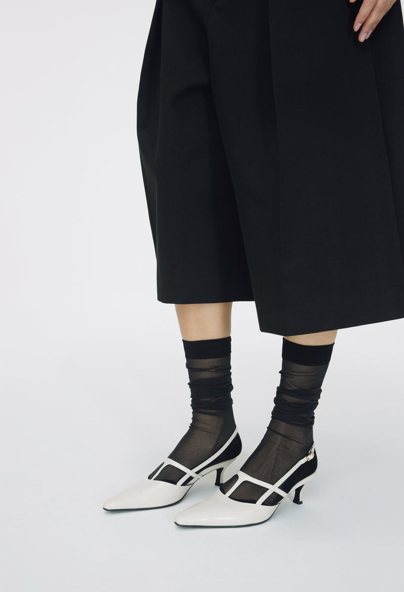 T-Strap Slingback Ivory