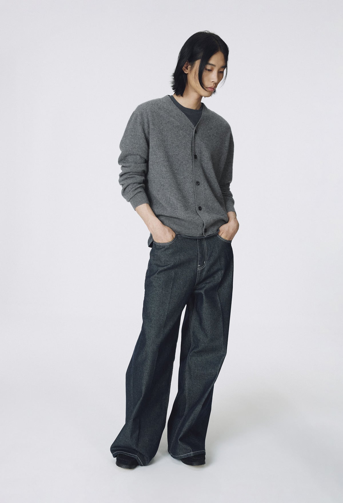 Cashmere 100 Boy Cardigan Gray