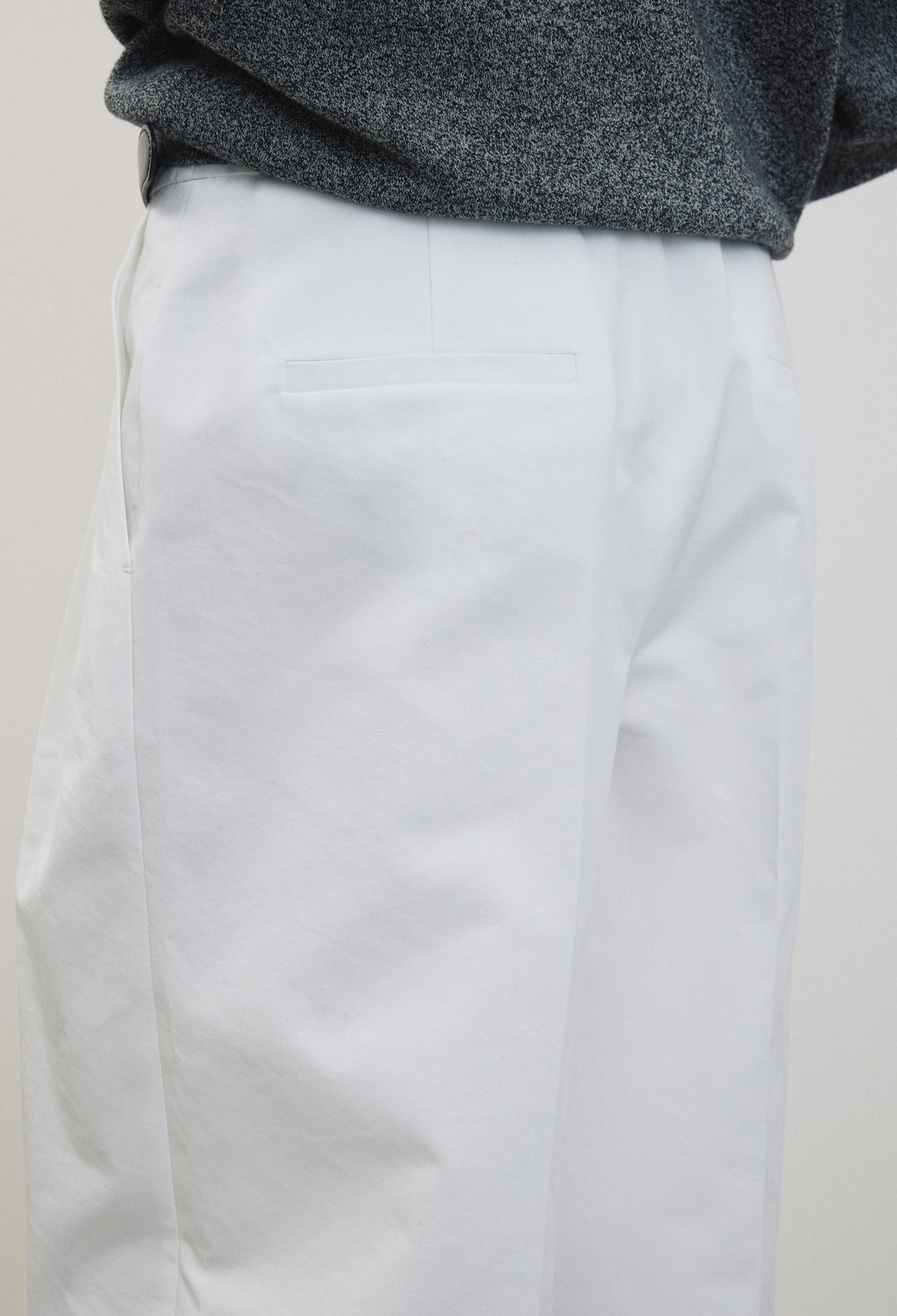 Cotton Wide Trousers White