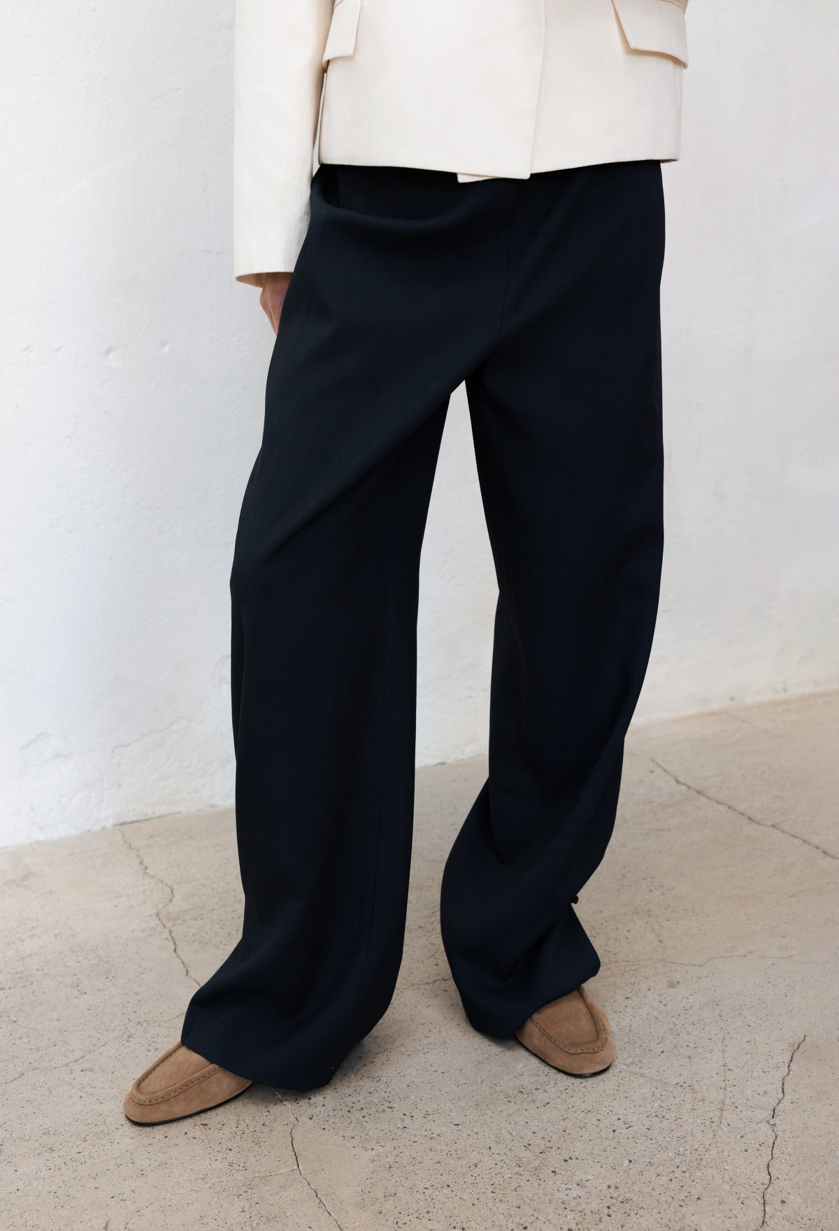 Two-Way Stretch Straight Pants Dark Navy