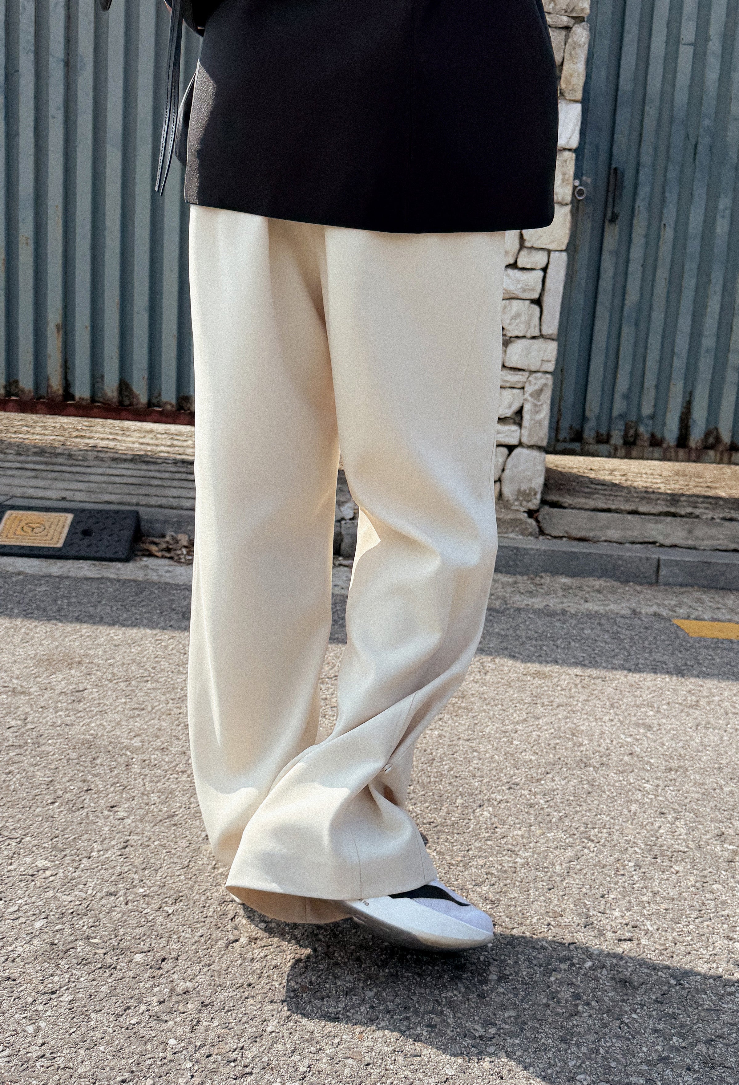 Two-Way Straight Pants Ivory