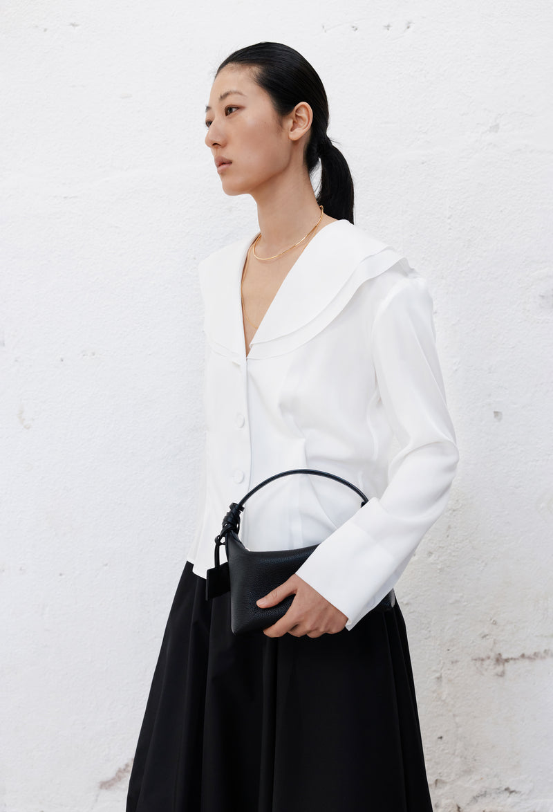 Ruffled shirt blouse