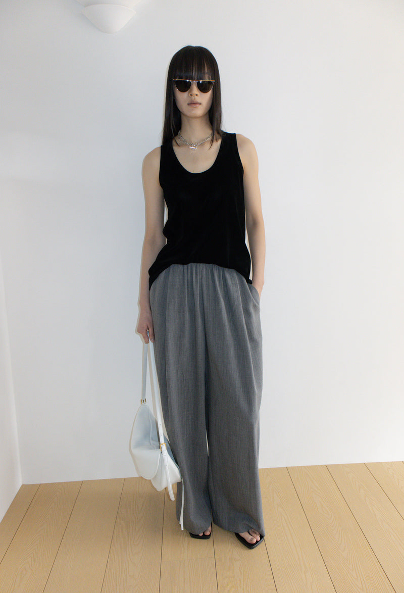 Velour Sleeveless Top Black