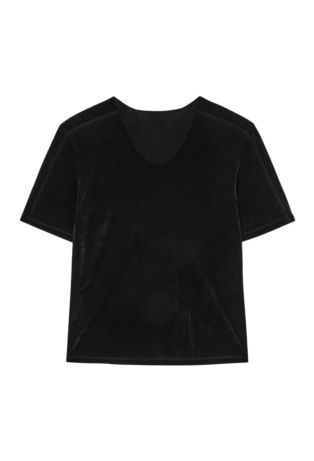 Velour U-neck T-shirt Black