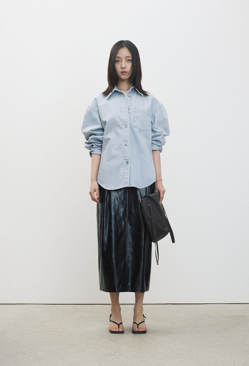 Faded denim shirt