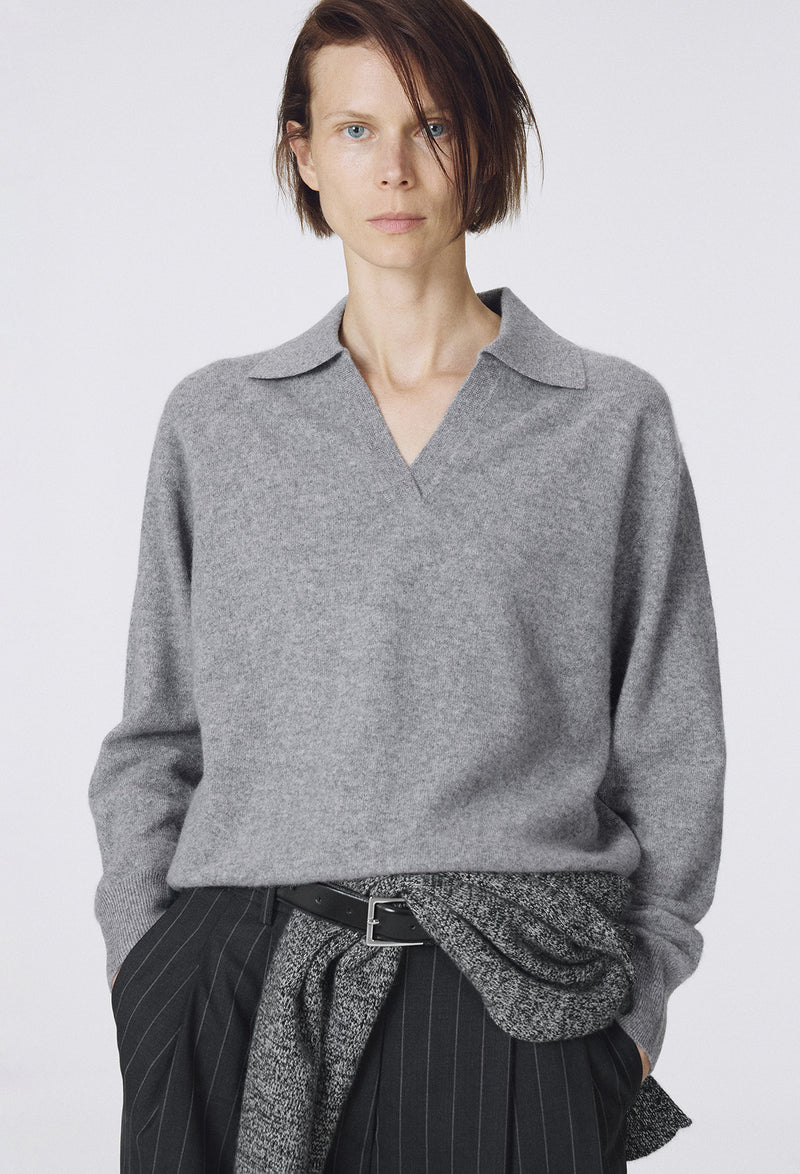 Cashmere 100 Pique Knit Gray