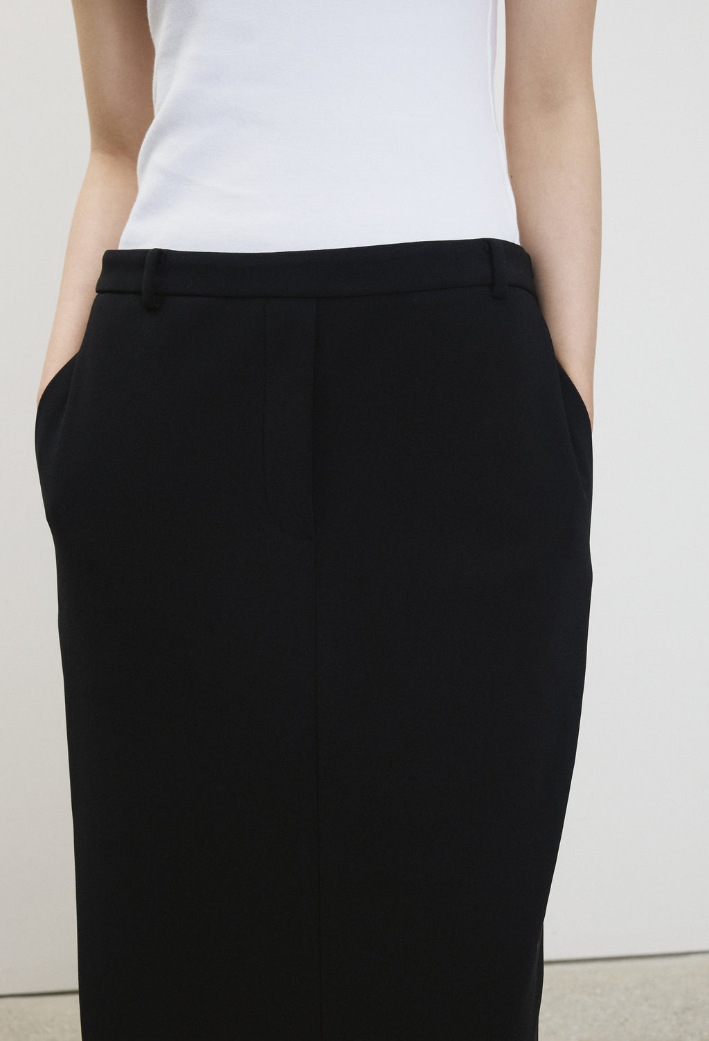 High-density Stretch Maxi Skirt Black