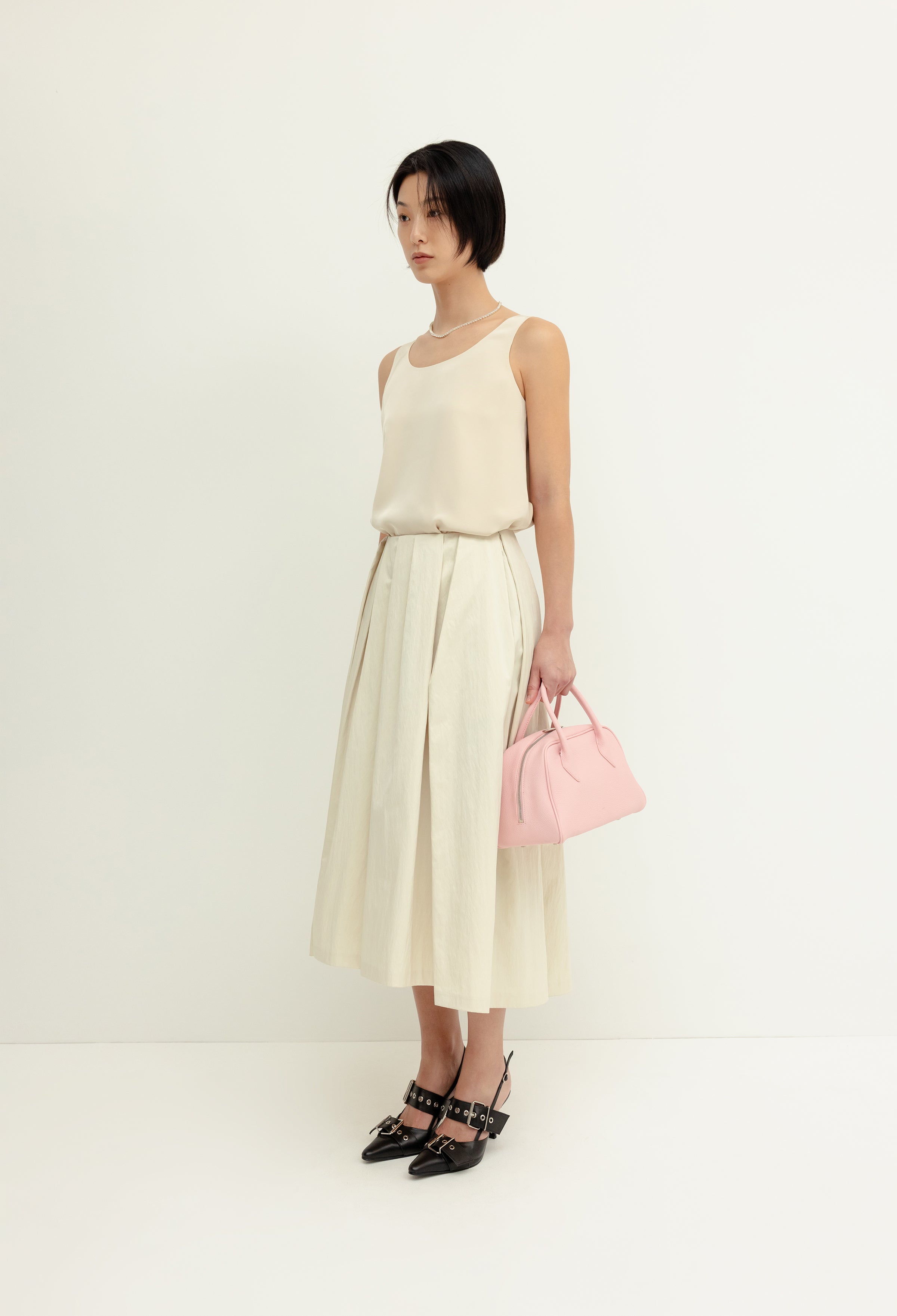 볼륨 풀 스커트 라이트베이지