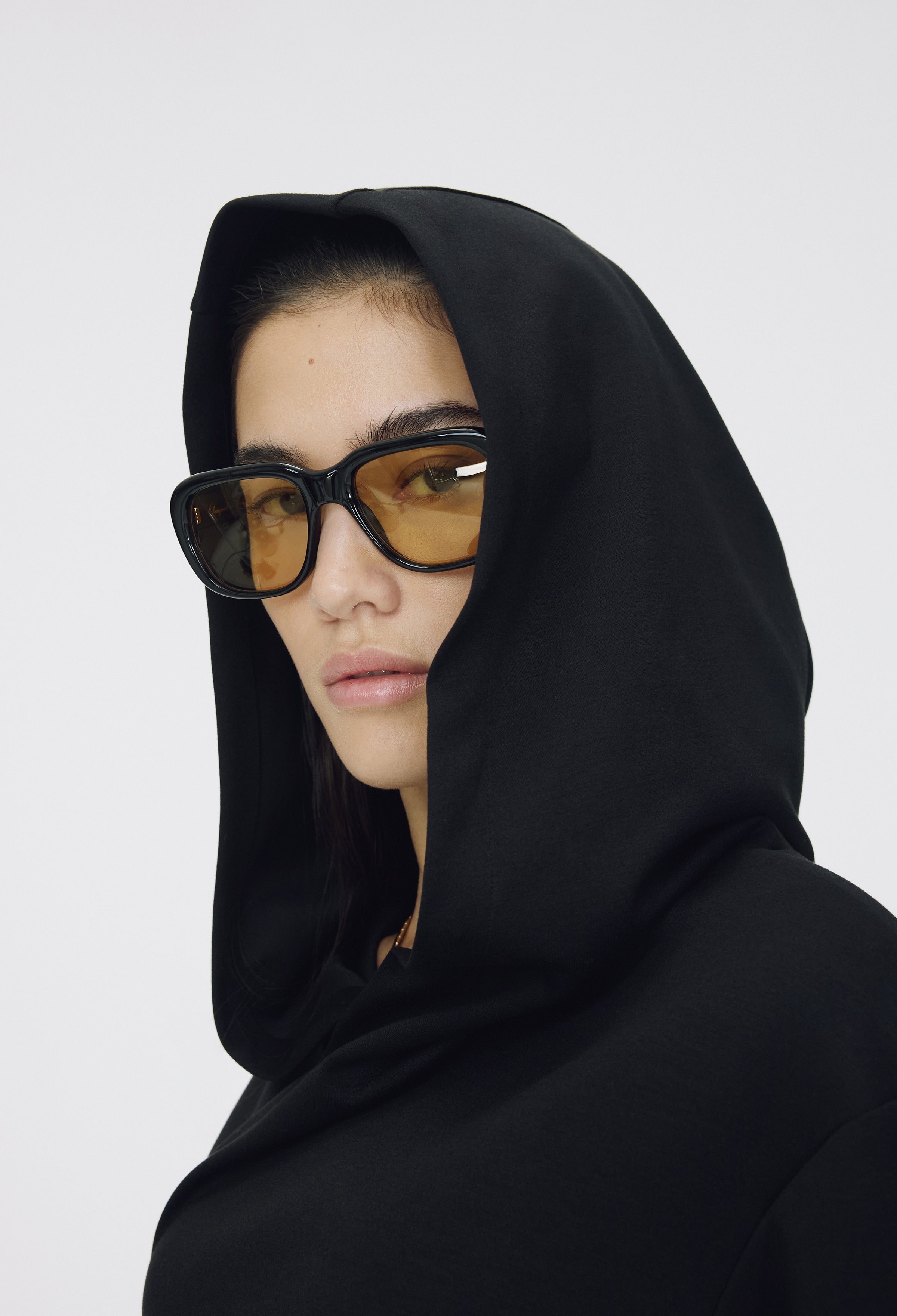 Draped Hooded Top