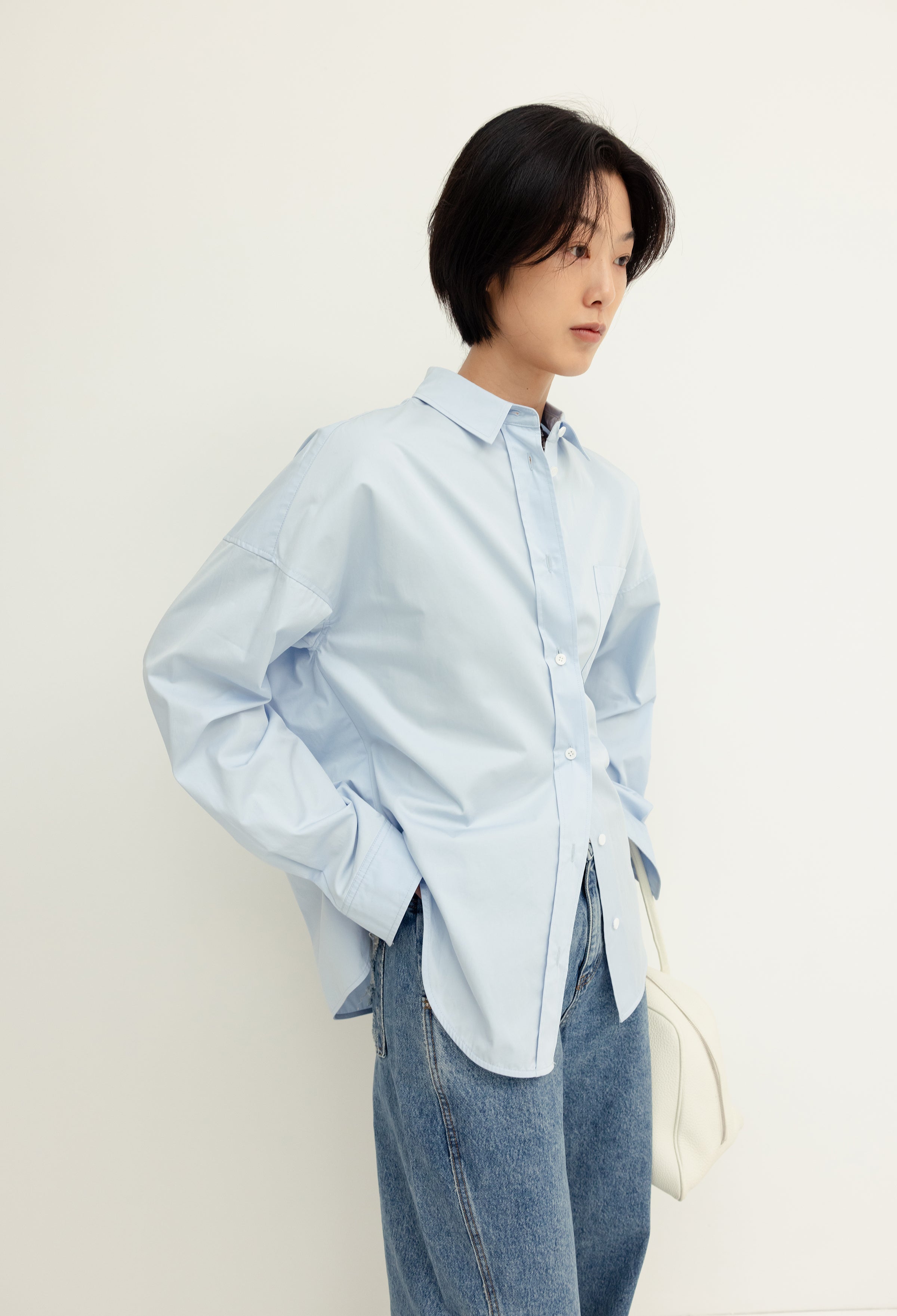 [리퍼브] 보이 박스 셔츠 라이트블루