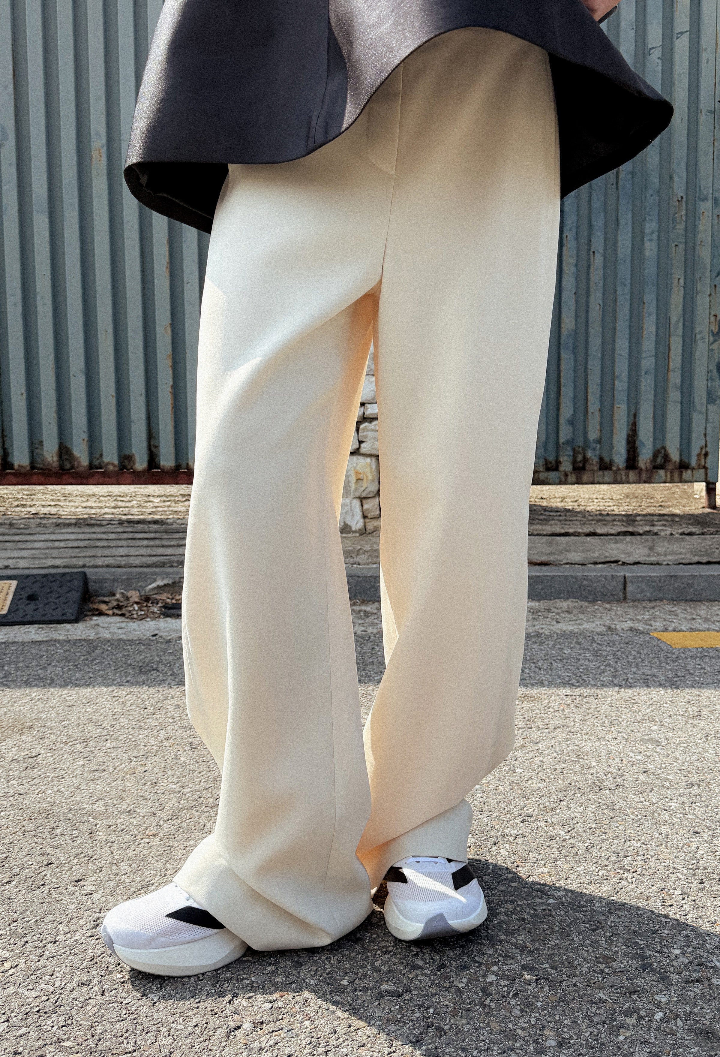 Two-Way Straight Pants Ivory