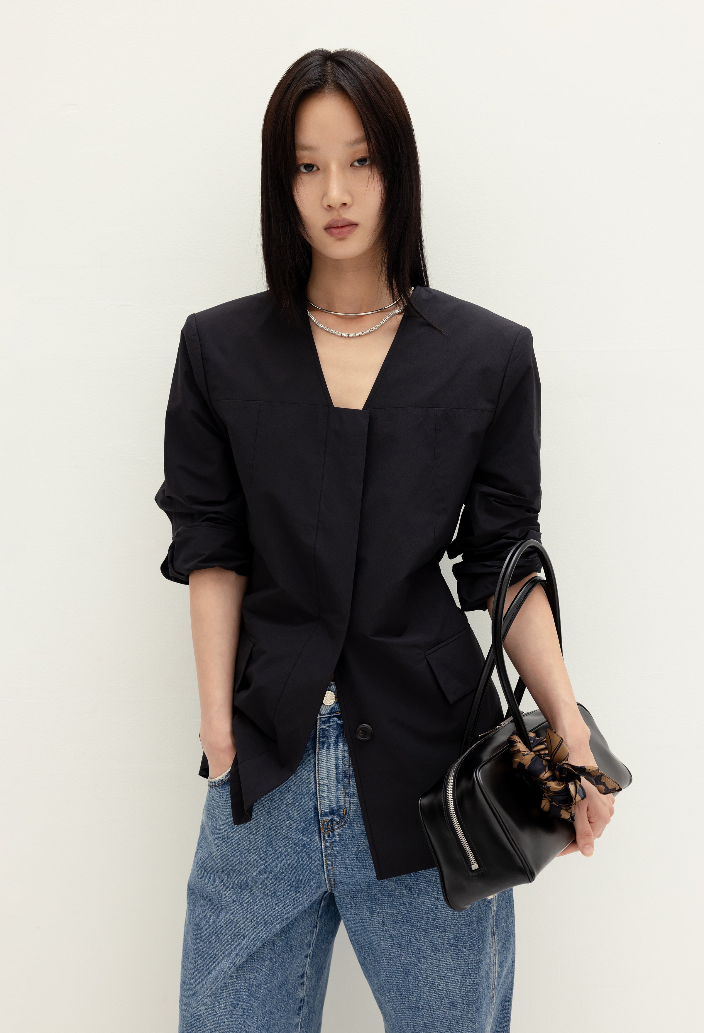 아노락 테일러드 자켓 블랙
