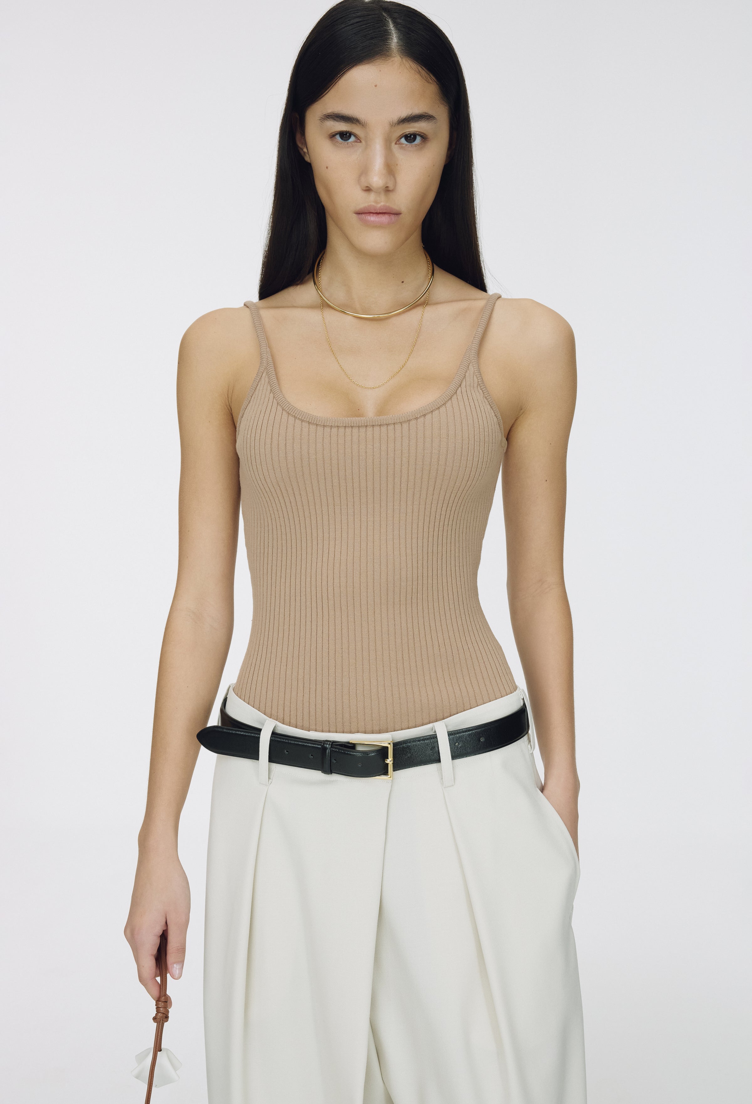 Wool Wrap Trousers Light Beige