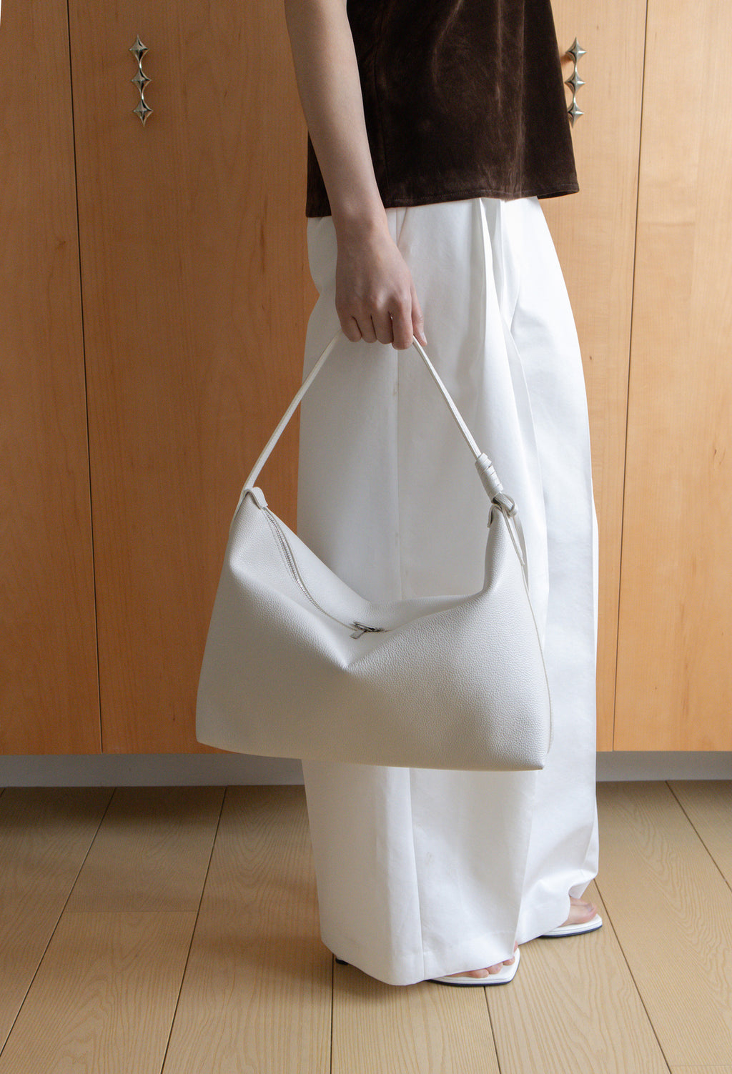 Cotton Wide Trousers White