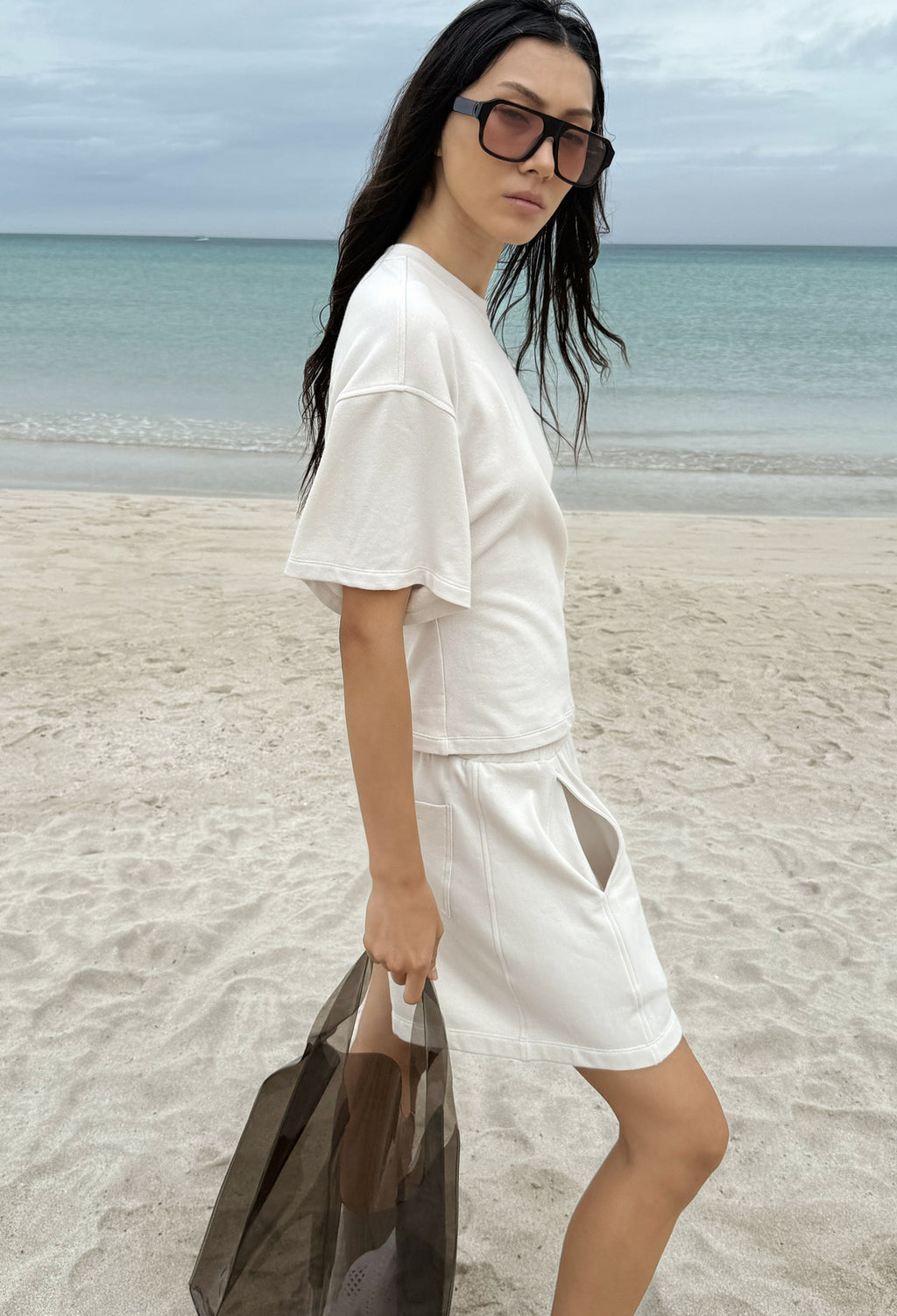 데일리 라운지 티셔츠 아이보리