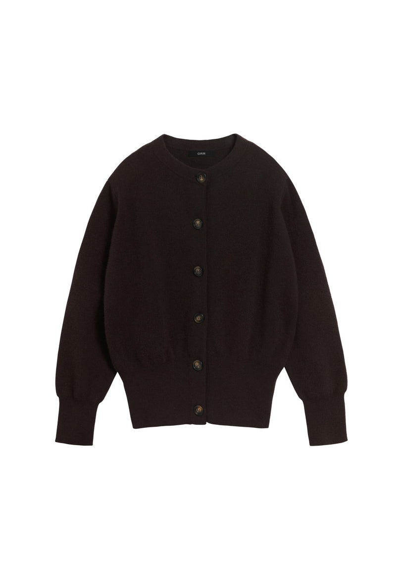 Cashmere 100 Double knit Cardigan Brown