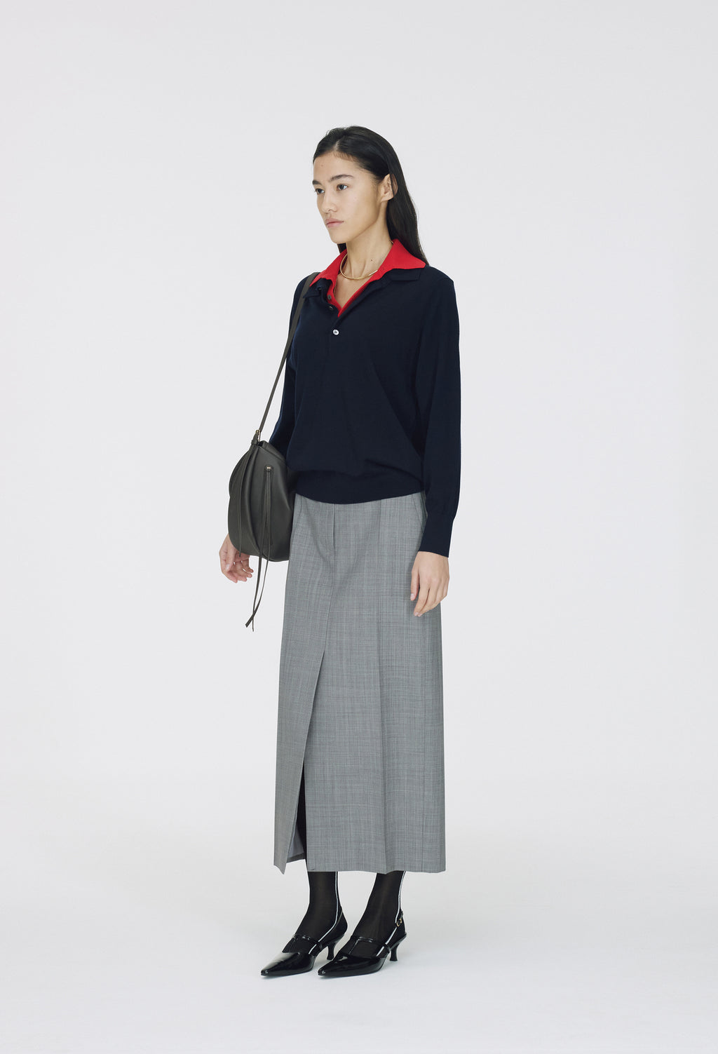 Spring Wool Pique Knit Navy