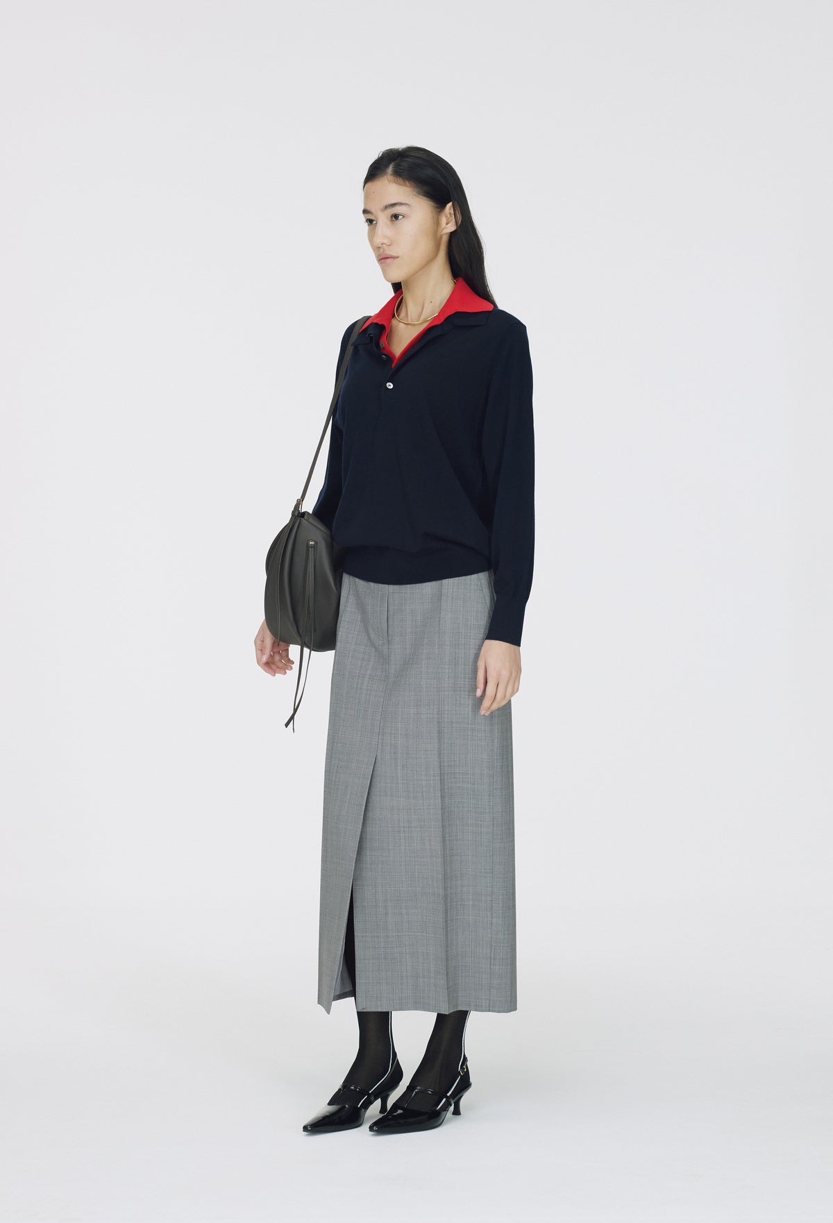 Spring Wool Pique Knit Navy