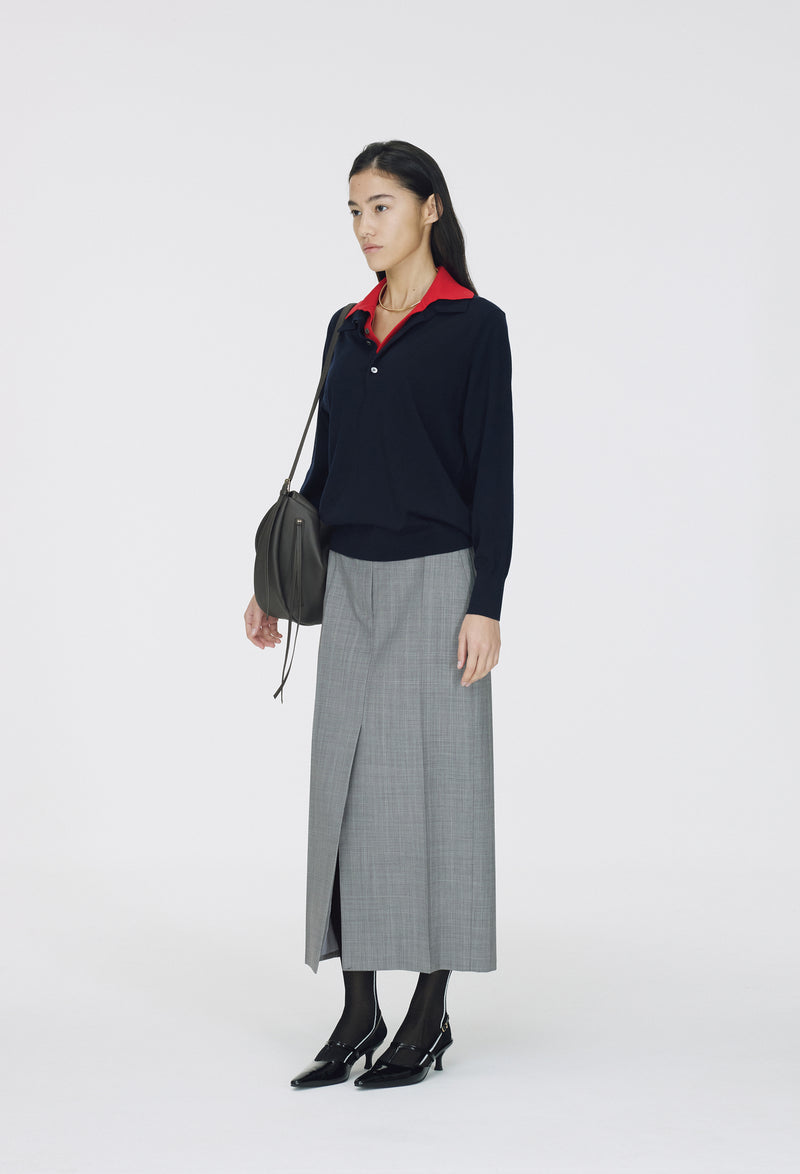 Spring Wool Pique Knit Navy